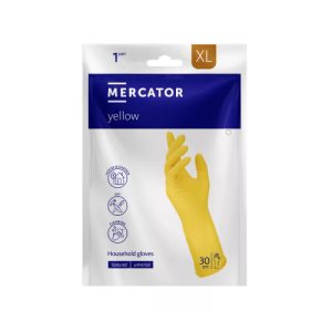 Háztartási Gumikesztyű flokkolt sárga, XL méret, 1pár/csomag