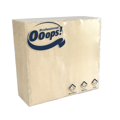 Ooops KRÉM Szalvéta 2rtg 100lap/csom 1/4 hajt. 32x33cm 20csomag/#