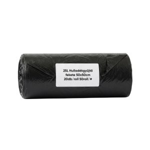 25L Hulladékgyűjtő fekete 50x50cm 20db/roll 50roll/#