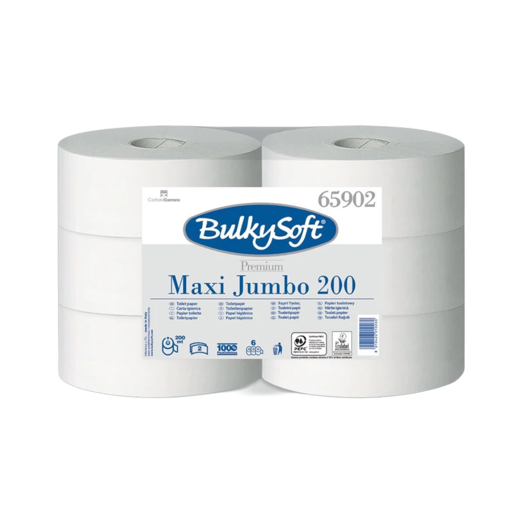 BulkySoft classic belsőmagos maxi jumbo toalettpapír 2 rtg D20 200m cell 6 tekercs/#