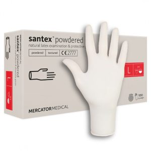 SANTEX/COMFORT latex eldobható kesztyű púderes 100db/cs